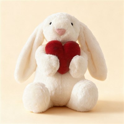 The Heart{0}}Holding Floppy-Eared Bunny Plush